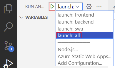 The image shows how to select launch all